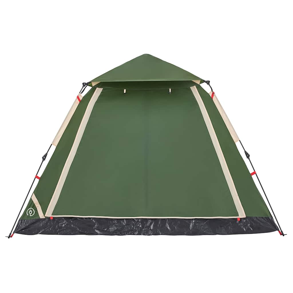 Detail van de vidaXL koepeltent in groen, met het karakteristieke snelspansysteem.
