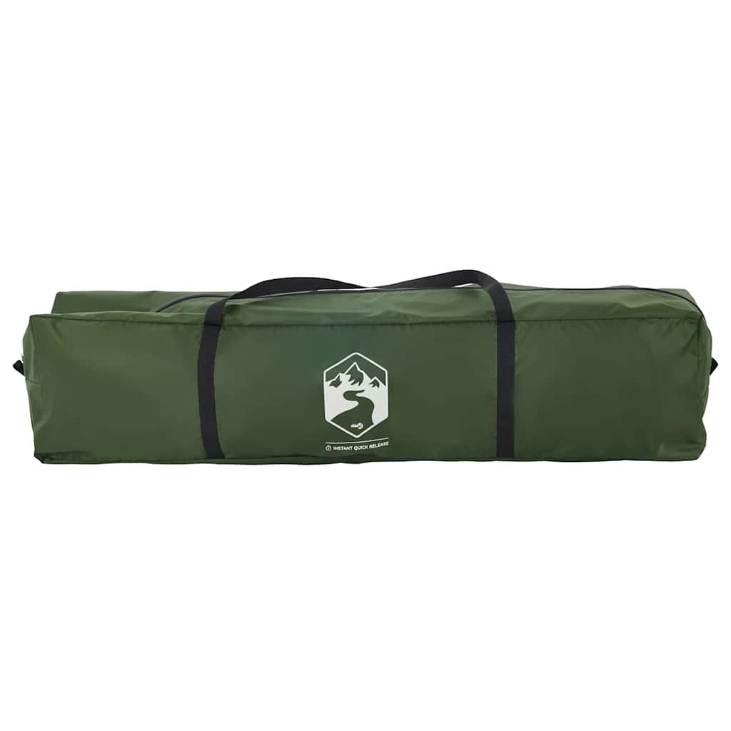 Groene vidaXL koepeltent opgevouwen in een handige draagtas met handvat.