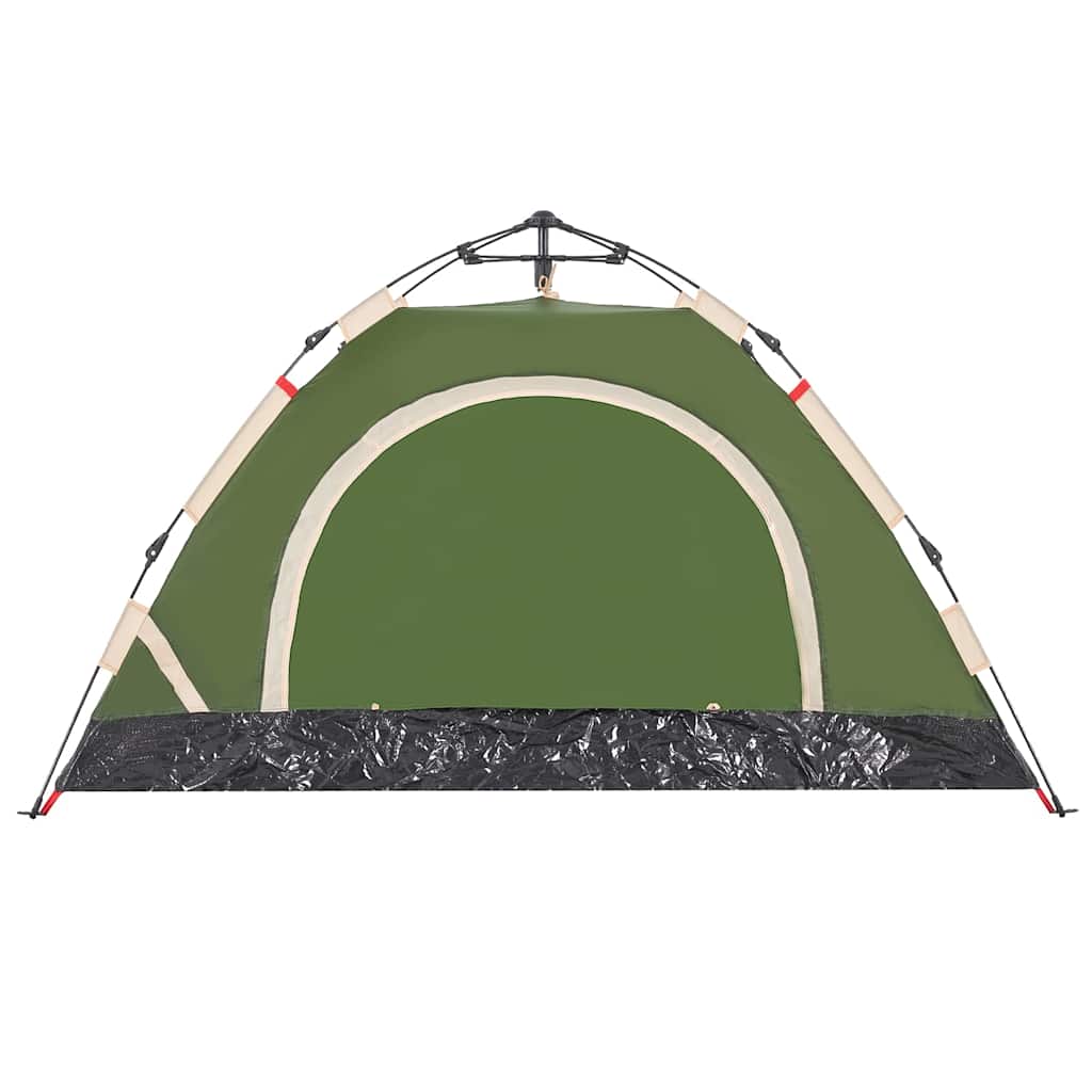 Detail van de groene vidaXL tent met snelspansysteem en gaaswanden.