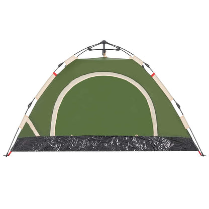 Detail van de groene vidaXL tent met snelspansysteem en gaaswanden.