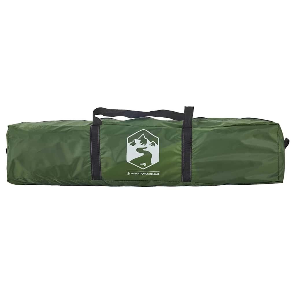 Groene vidaXL tent met draagtas, zijaanzicht van de opbergtas.