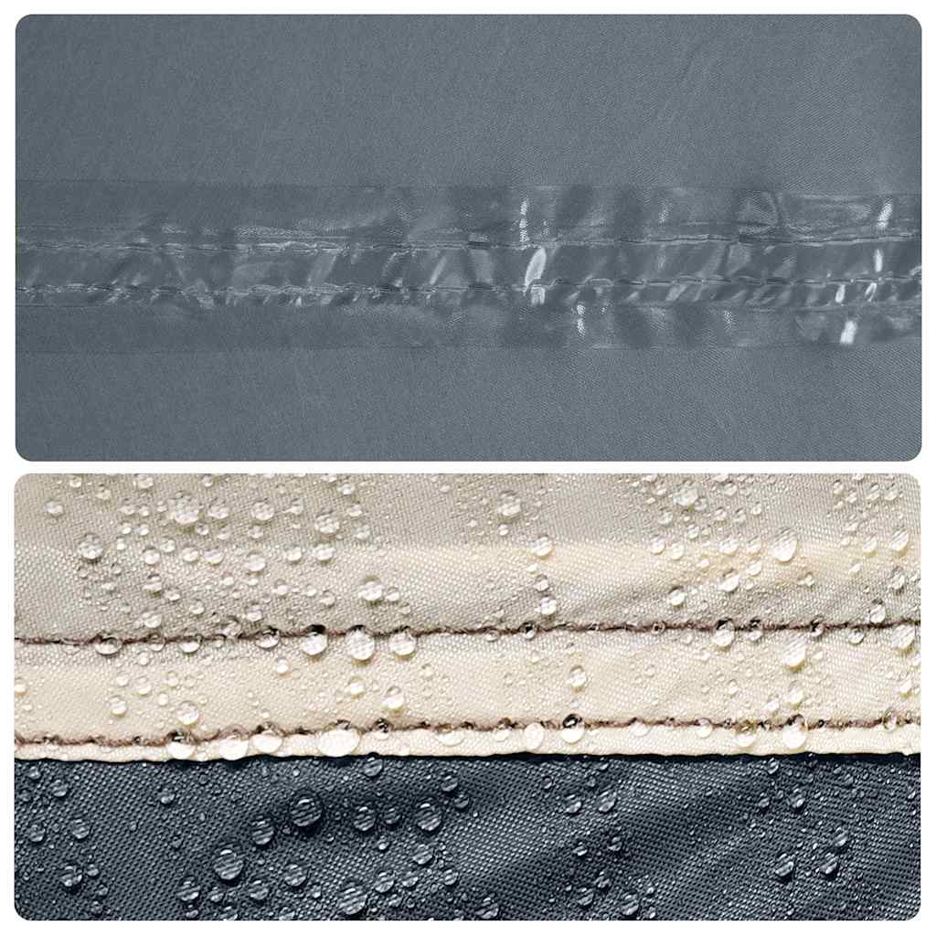 Detail van de waterdichte naden van de vidaXL tent in grijs en oranje.