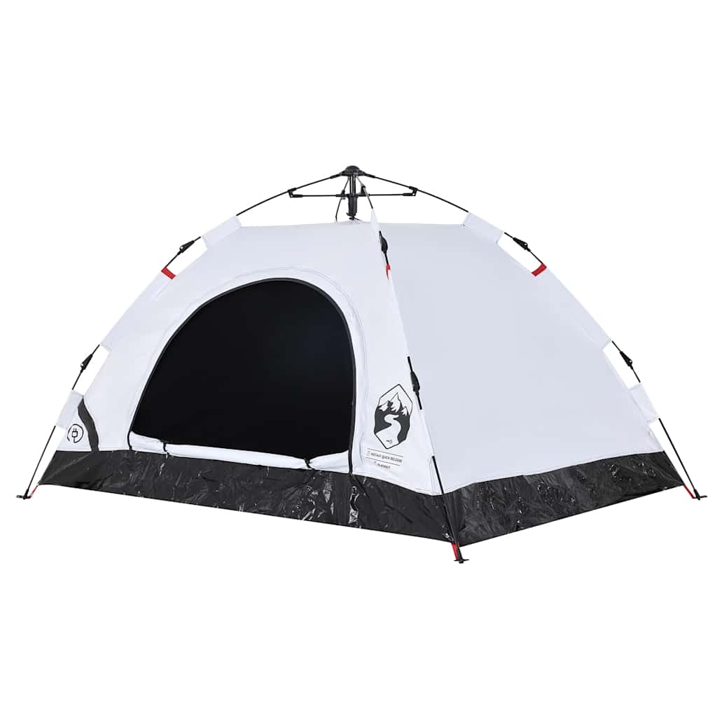 Detail van de vidaXL tent met verduisterende stof, zijaanzicht en snelspansysteem.