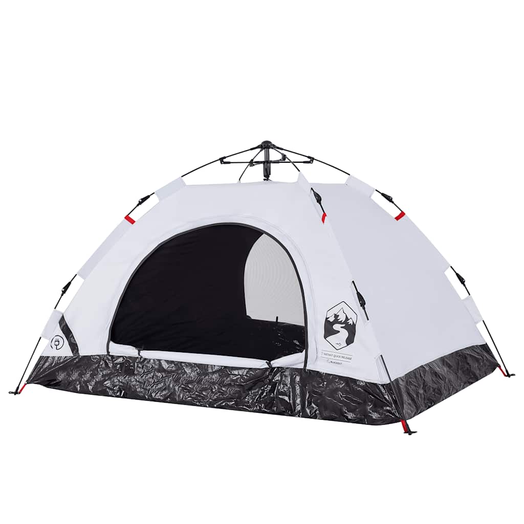 Detail van de vidaXL 2-persoons tent met snelspansysteem en verduisterende stof in wit.