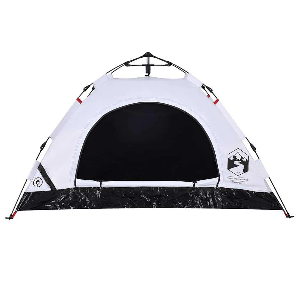 Detail van de vidaXL tent met verduisterende stof, zijaanzicht en snelspansysteem.