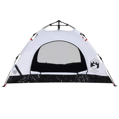 Detail van de vidaXL tent met snelontgrendeling en verduisterende stof in wit.