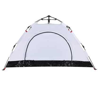 Detail van de vidaXL tent met snelontgrendeling, zijaanzicht van de witte verduisterende stof.