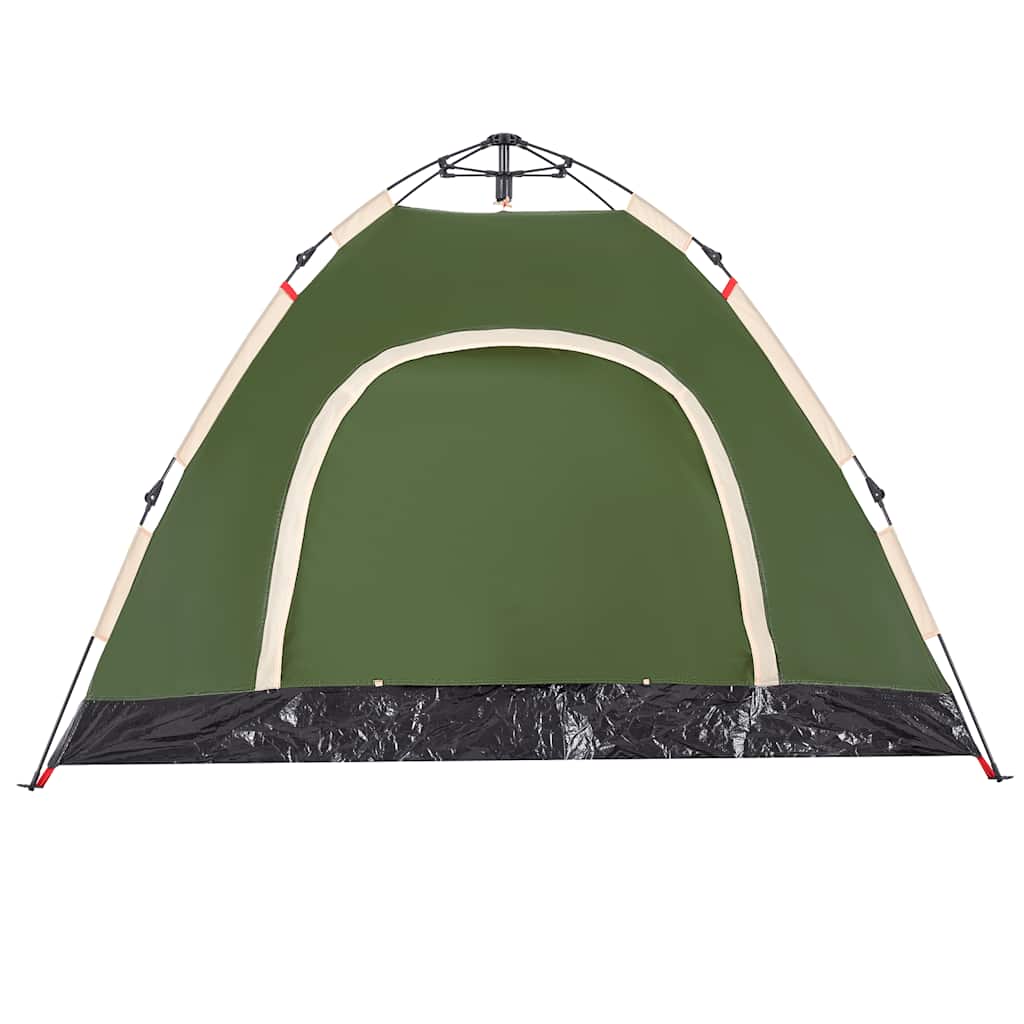 Detail van de groene vidaXL tent met snelontgrendeling en open ingang.