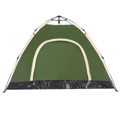 Detail van de groene vidaXL tent met snelontgrendeling en open ingang.