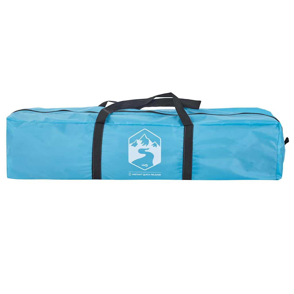 Blauwe vidaXL tent in opbergtas met handvatten en logo aan de voorkant.