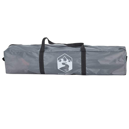 Grijze tent van vidaXL in opbergtas, met handvat en merklogo zichtbaar.