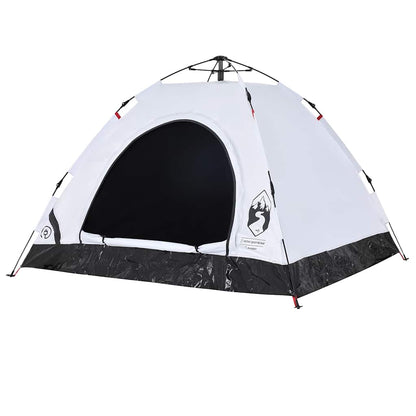 Detail van de vidaXL 3-persoons tent met verduisterende ingang in wit.