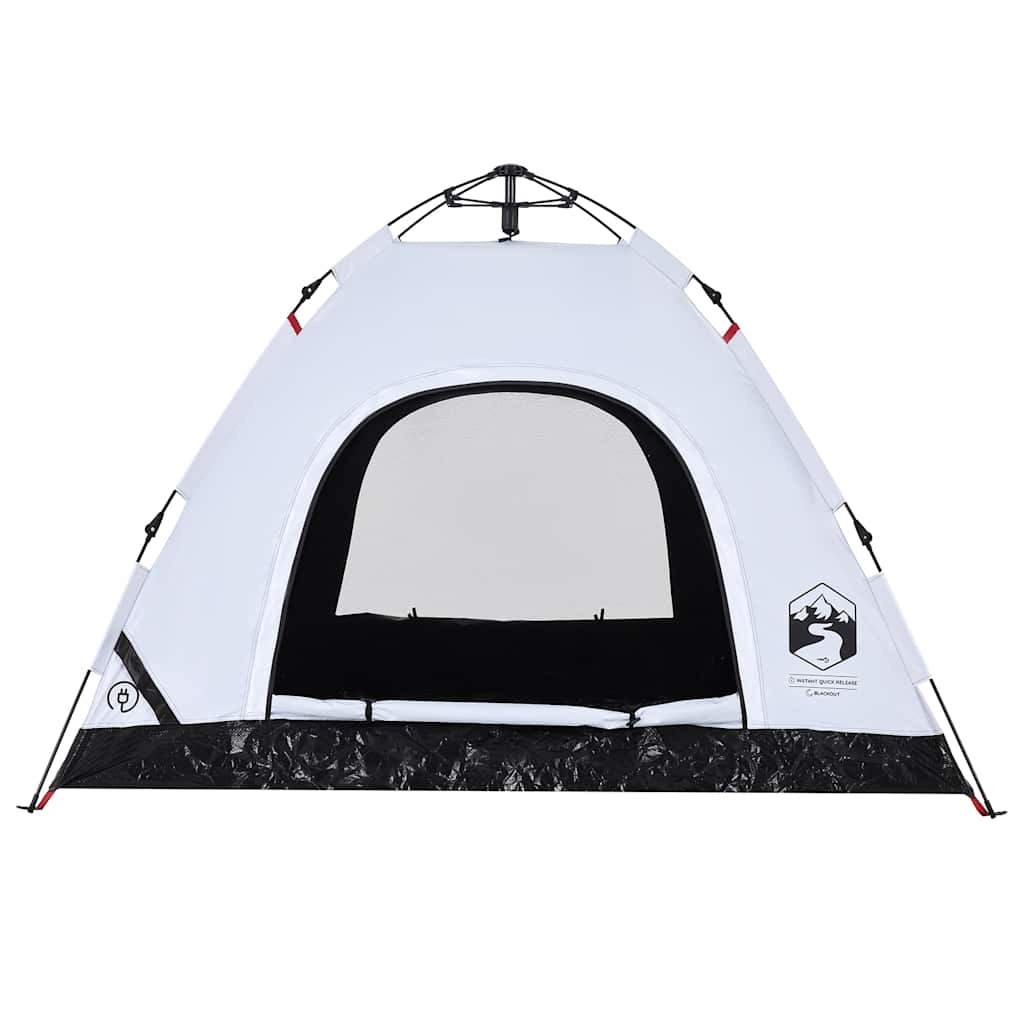 Detail van de vidaXL 3-persoons tent met verduisterende stof en snelspansysteem.