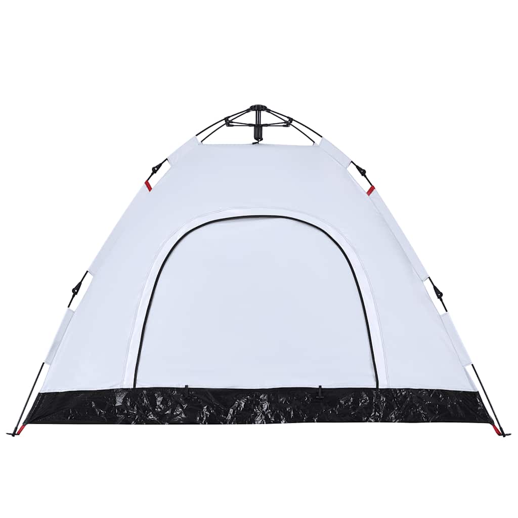 Detail van de vidaXL tent met snelontgrendeling en verduisterende stof in wit, zijaanzicht.