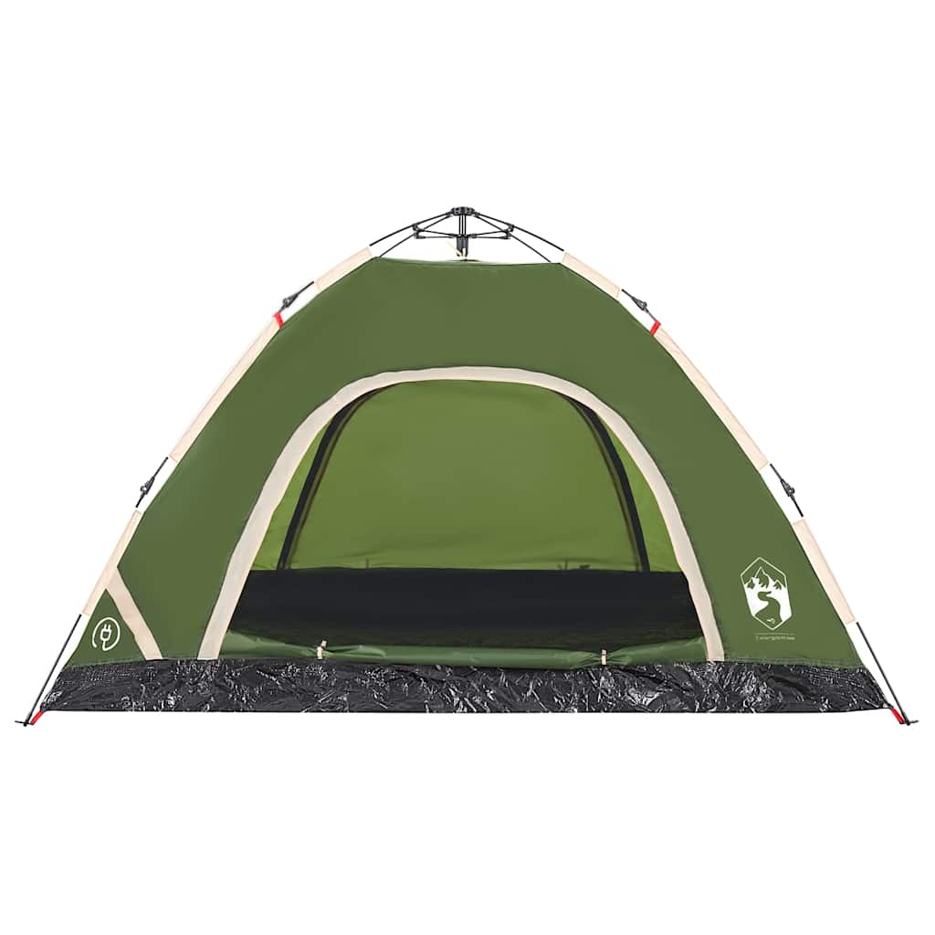 Detail van de groene vidaXL tent met snelontgrendeling en gaaswanden.