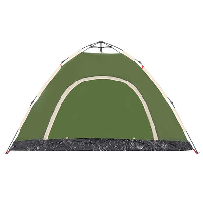 Detail van de groene vidaXL tent met snelontgrendeling en lichtgewicht ontwerp.