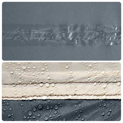 Detail van de waterdichte naden van de vidaXL tent in grijs en oranje.