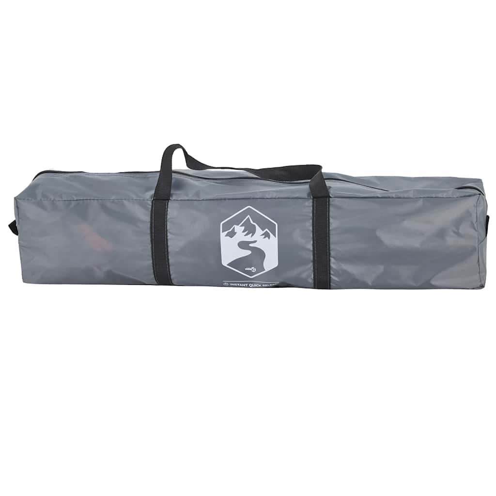 Grijze opbergtas voor vidaXL 4-persoons tent met handvatten en logo.