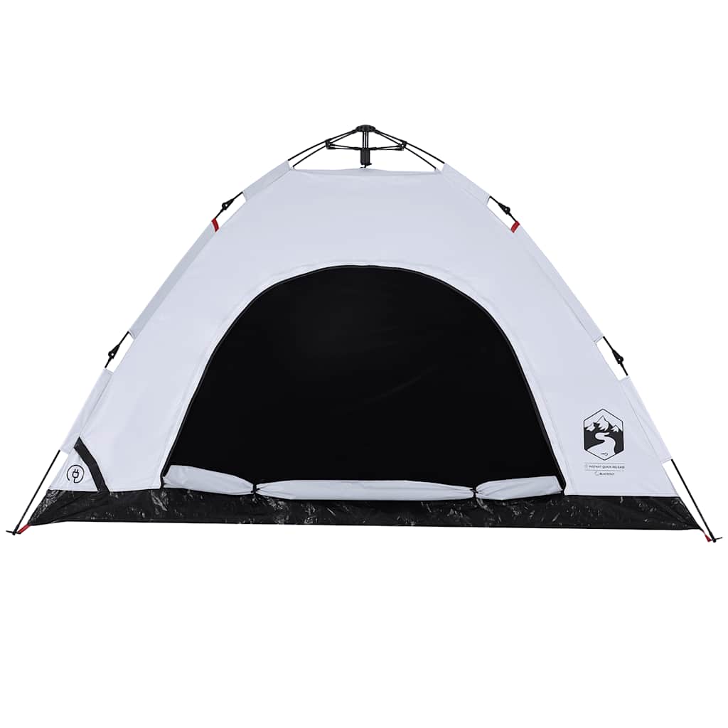 Detail van de vidaXL 4-persoons tent met verduisterende stof en snelontgrendeling, zijaanzicht.