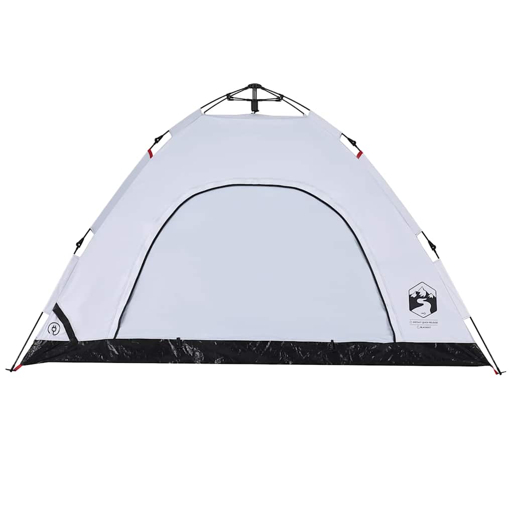 Detail van de vidaXL tent met snelontgrendeling, zijaanzicht en verduisterende stof in wit.