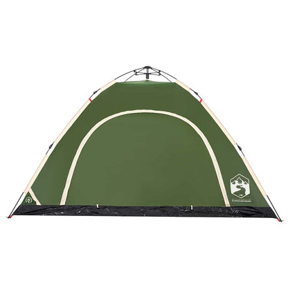 Detail van de groene vidaXL tent met snelontgrendeling en waterdichte voorkant.