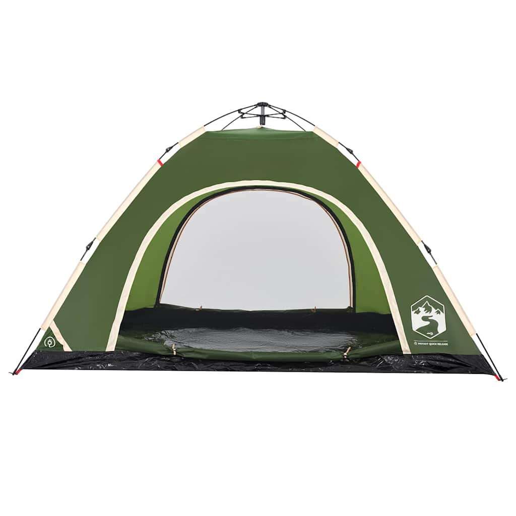 Detail van de groene vidaXL tent met snelontgrendeling en grote ingang.