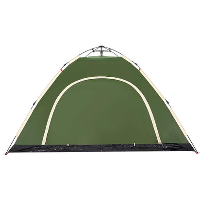 Detail van de groene vidaXL tent met snelontgrendeling, zijaanzicht van de bovenkant.