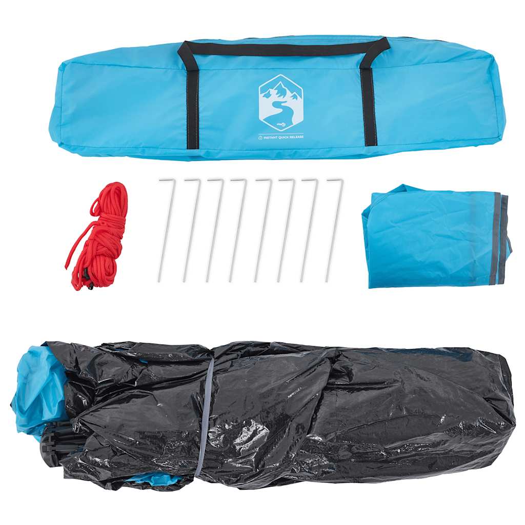 Detail van de accessoires van de vidaXL koepeltent, inclusief haringen en scheerlijnen.
