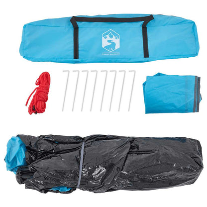 Detail van de accessoires van de vidaXL koepeltent, inclusief haringen en scheerlijnen.