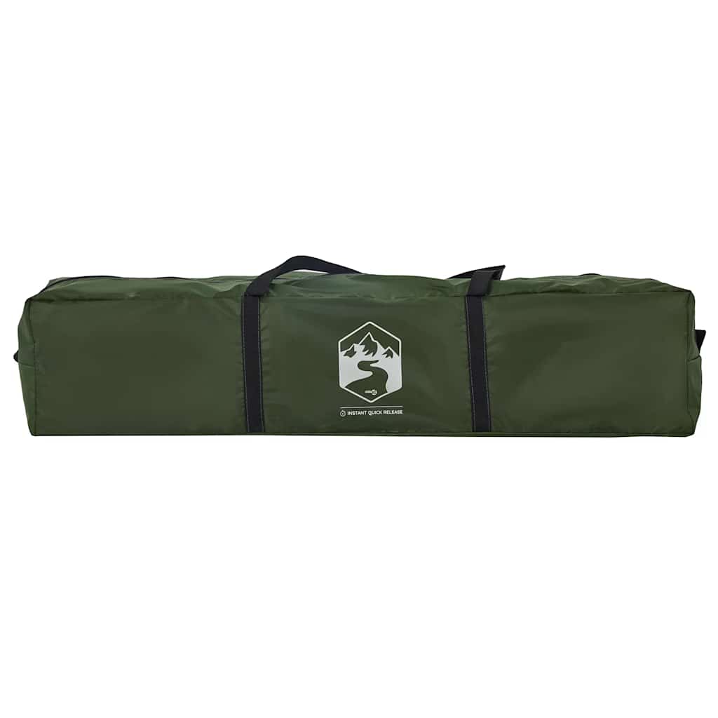Groene vidaXL koepeltent opbergtas in zijaanzicht met logo en handvat.