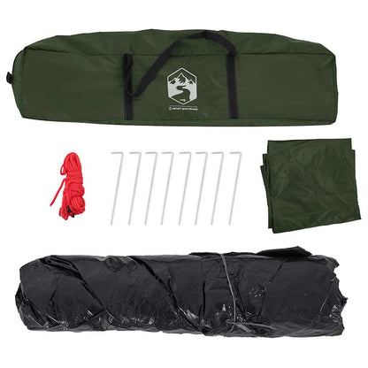 Detail van de accessoires voor de vidaXL koepeltent, inclusief haringen en opbergzak.