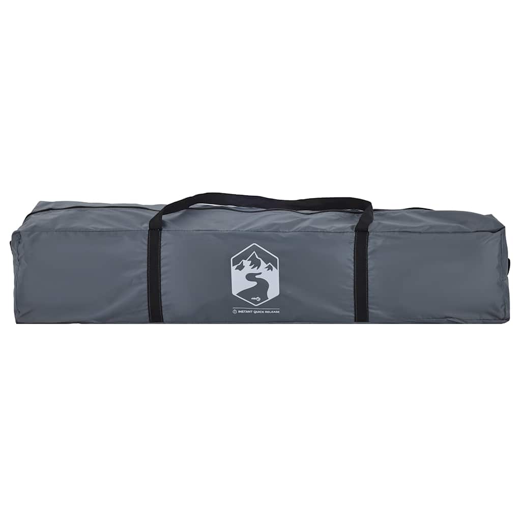 Grijze opbergtas van de vidaXL koepeltent met handvat en logo aan de zijkant.