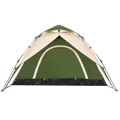 Detail van de groene vidaXL koepeltent met snelontgrendeling en open ingang.