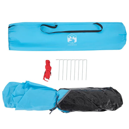Blauwe opbergtas voor de vidaXL koepeltent met haringen en lijnen.