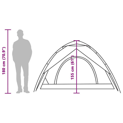 Schematische weergave van de vidaXL koepeltent met afmetingen en hoogteindicatie.