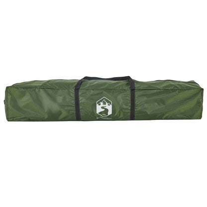 Groene vidaXL koepeltent opgerold in een beschermende tas met handvat.
