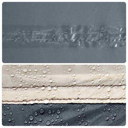 Detail van de waterdichte naden van de vidaXL koepeltent in grijs en oranje.