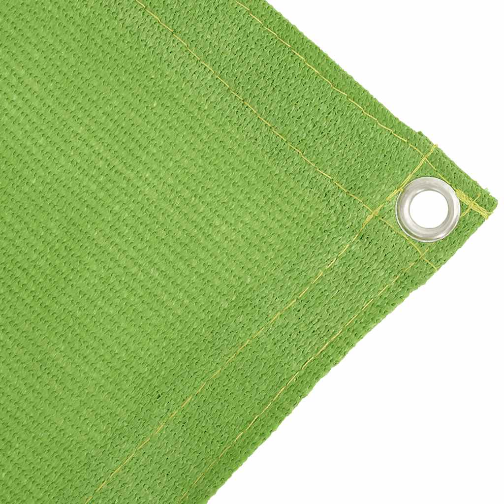 Detail van het vidaXL tenttapijt in lichtgroen met geïntegreerd oogje voor bevestiging.