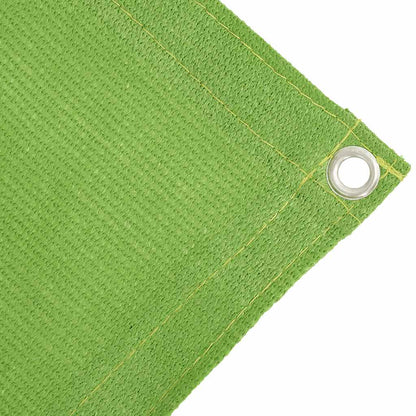 Detail van het vidaXL tenttapijt in lichtgroen met geïntegreerd oogje voor bevestiging.