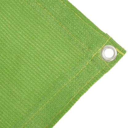 Detail van het vidaXL tenttapijt in lichtgroen, met praktische oogjes voor bevestiging.