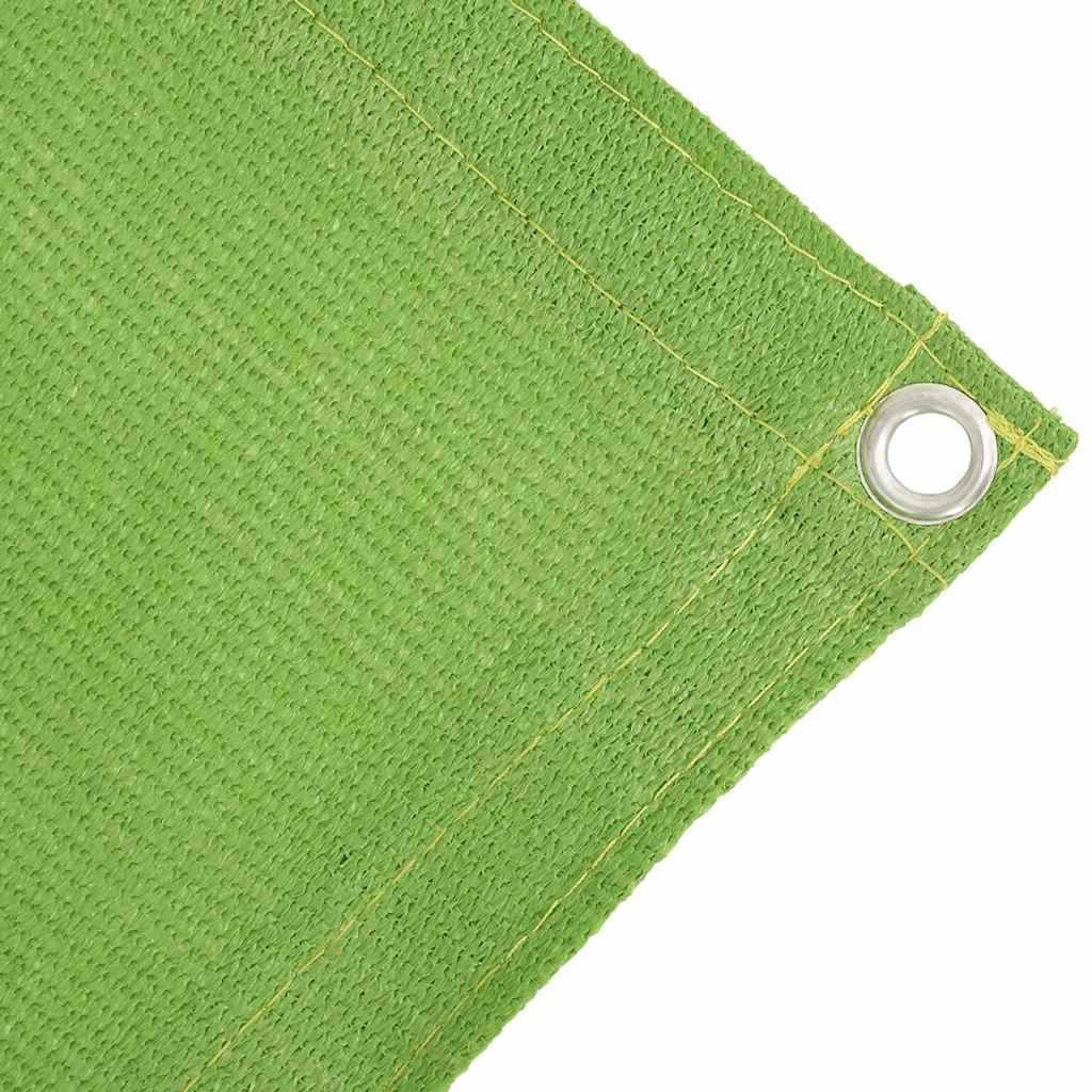 Detail van het vidaXL tenttapijt in lichtgroen met een oogje voor bevestiging.
