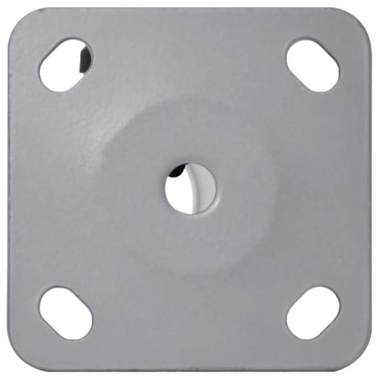 Detail van de zilverkleurige parasolvoet van vidaXL met vier bevestigingsgaten.