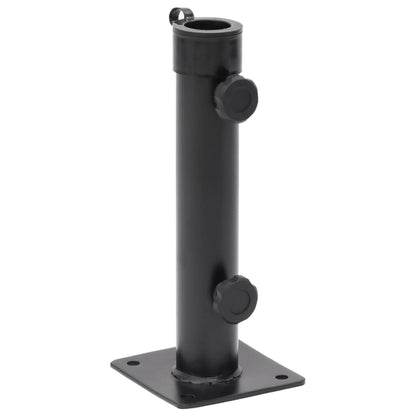 Matzwarte vidaXL parasolvoet met stevige basis voor Ø38/48 mm parasolstokken.
