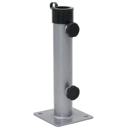 Zilverkleurige vidaXL parasolvoet voor Ø38/48 mm stok, stevige en duurzame basis.