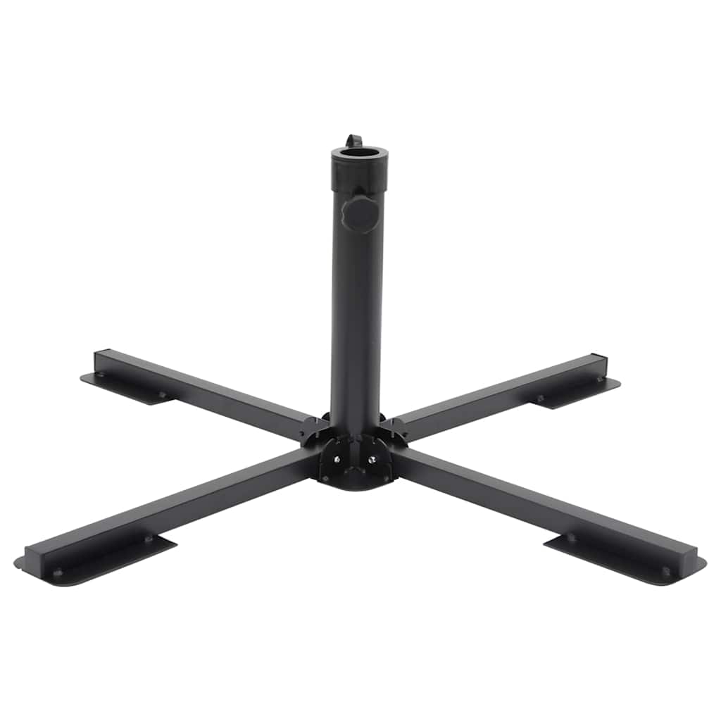Zwarte vidaXL parasolvoet met inklapbaar ontwerp en stevige basis voor Ø38/48 mm stok.