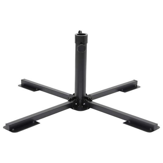Zwarte vidaXL parasolvoet met inklapbaar ontwerp en stevige basis voor Ø38/48 mm stok.