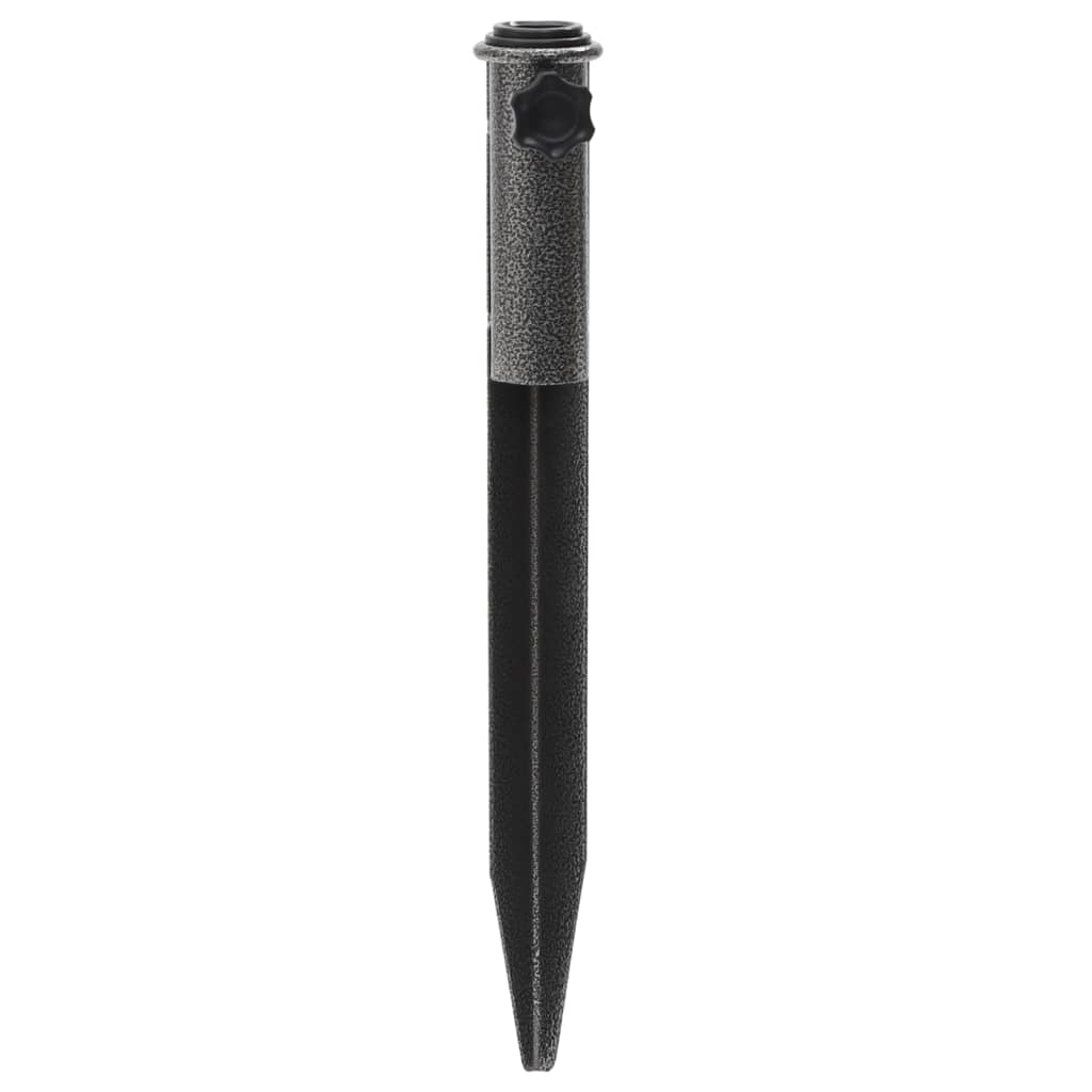 Detail van de vidaXL parasolstandaard met verstelbare pen en gegalvaniseerd staal.