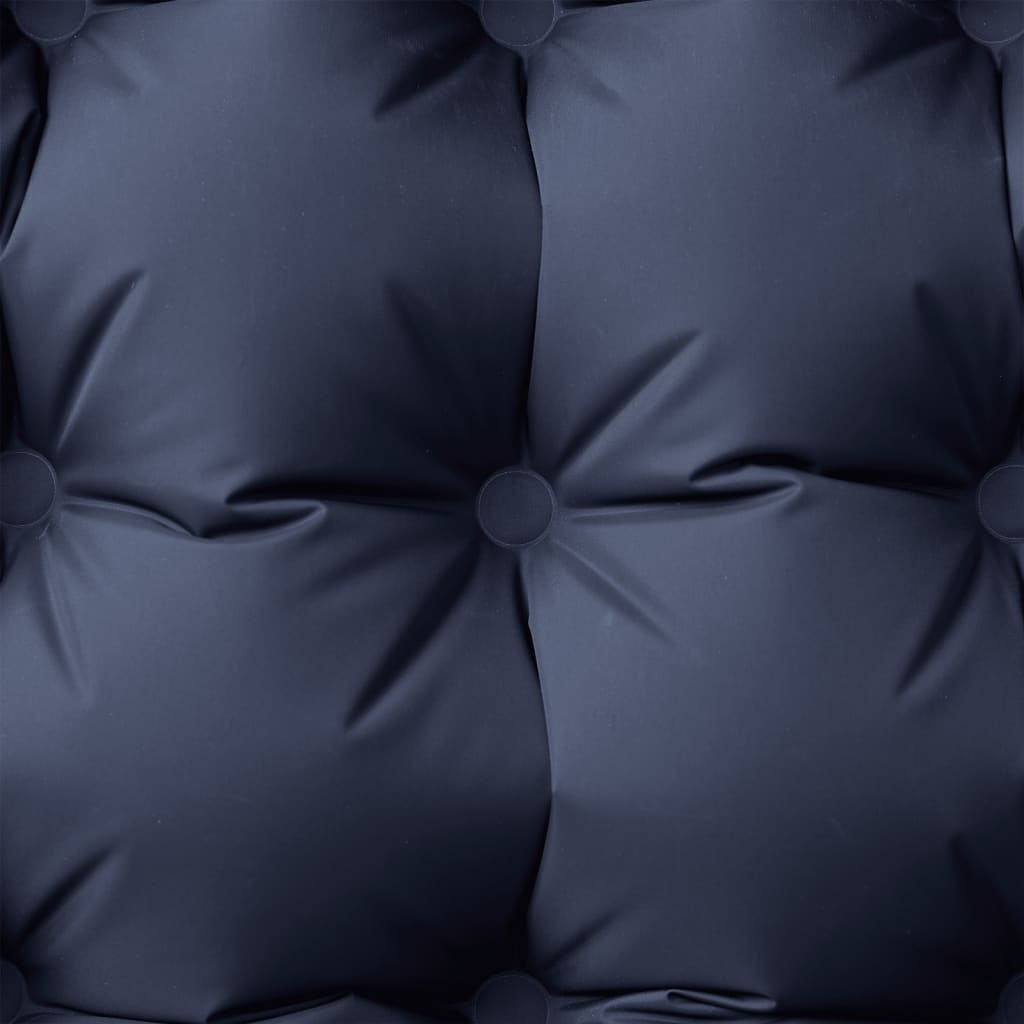 Detail van het grijze vidaXL zelfopblazende kampeermatras met kussen, close-up van de bovenkant.