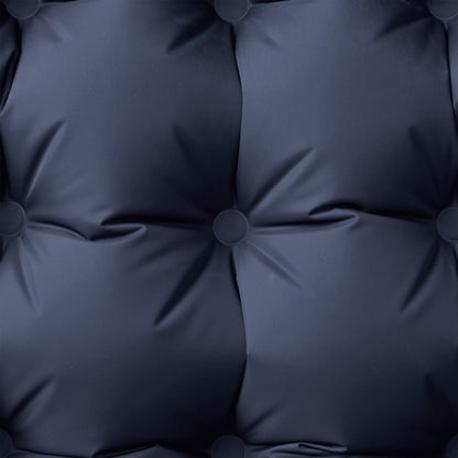Detail van het grijze vidaXL zelfopblazende kampeermatras met kussen, close-up van de bovenkant.