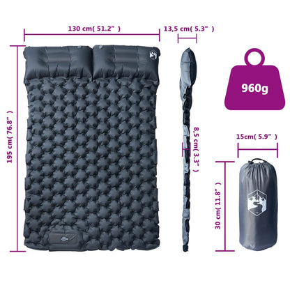 Detail van het vidaXL zelfopblazende kampeermatras met kussens, inclusief afmetingen en gewicht.